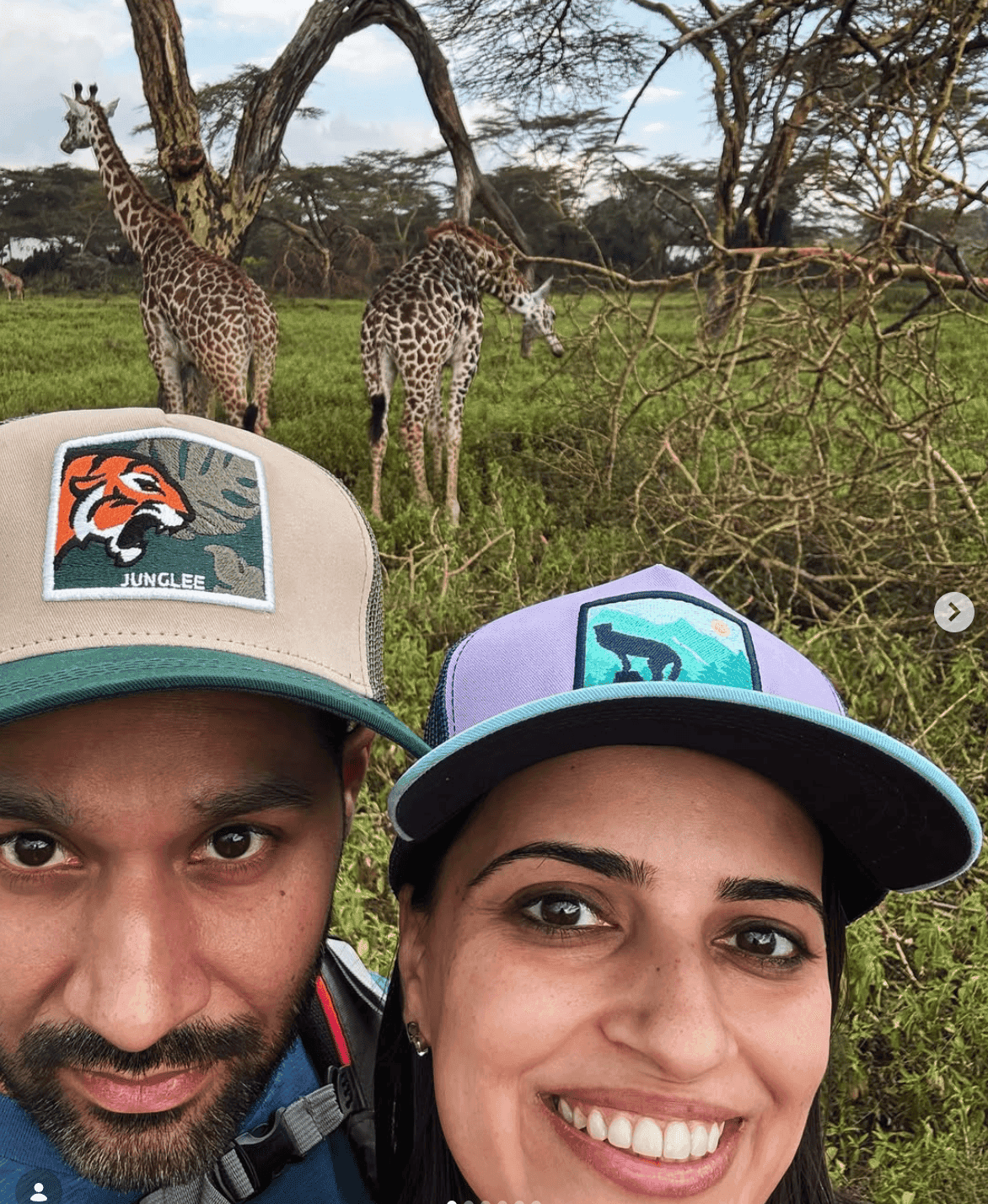 Giraffes in the background, not remotely bothered — some mornings the safari just hands you the shot.